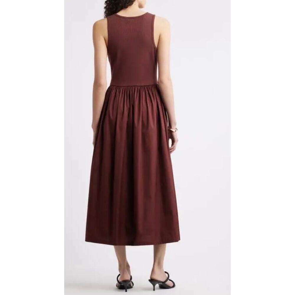 Nordstrom Mixed Media Stretch Cotton Tank Poplin Skirt Maxi Dress ,2X - Picture 3 of 12